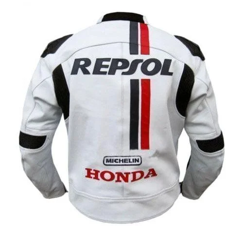 Honda Repsol White Leather Jacket 2011 - Image 2