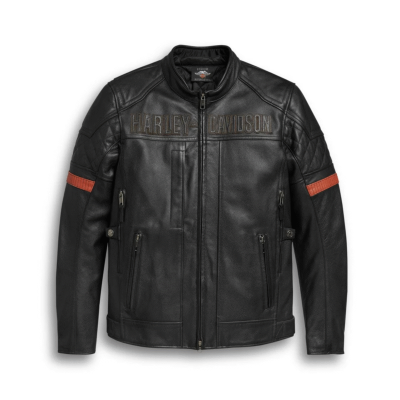 Harley Davidson Vanocker Men’s Leather Motorcycle Jacket