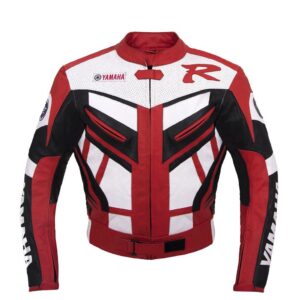 Yahama Red Motorbike Leather Jacket