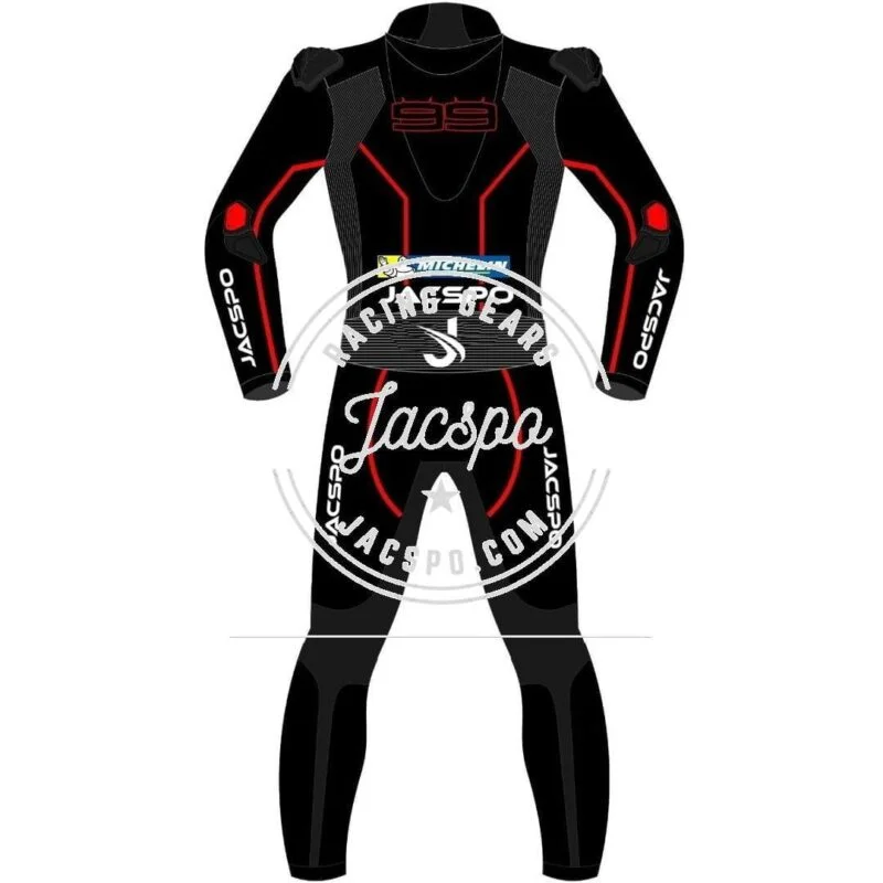 Jorge Lorenzo Honda Black Motorbike Racing Suit 2018 - Image 2