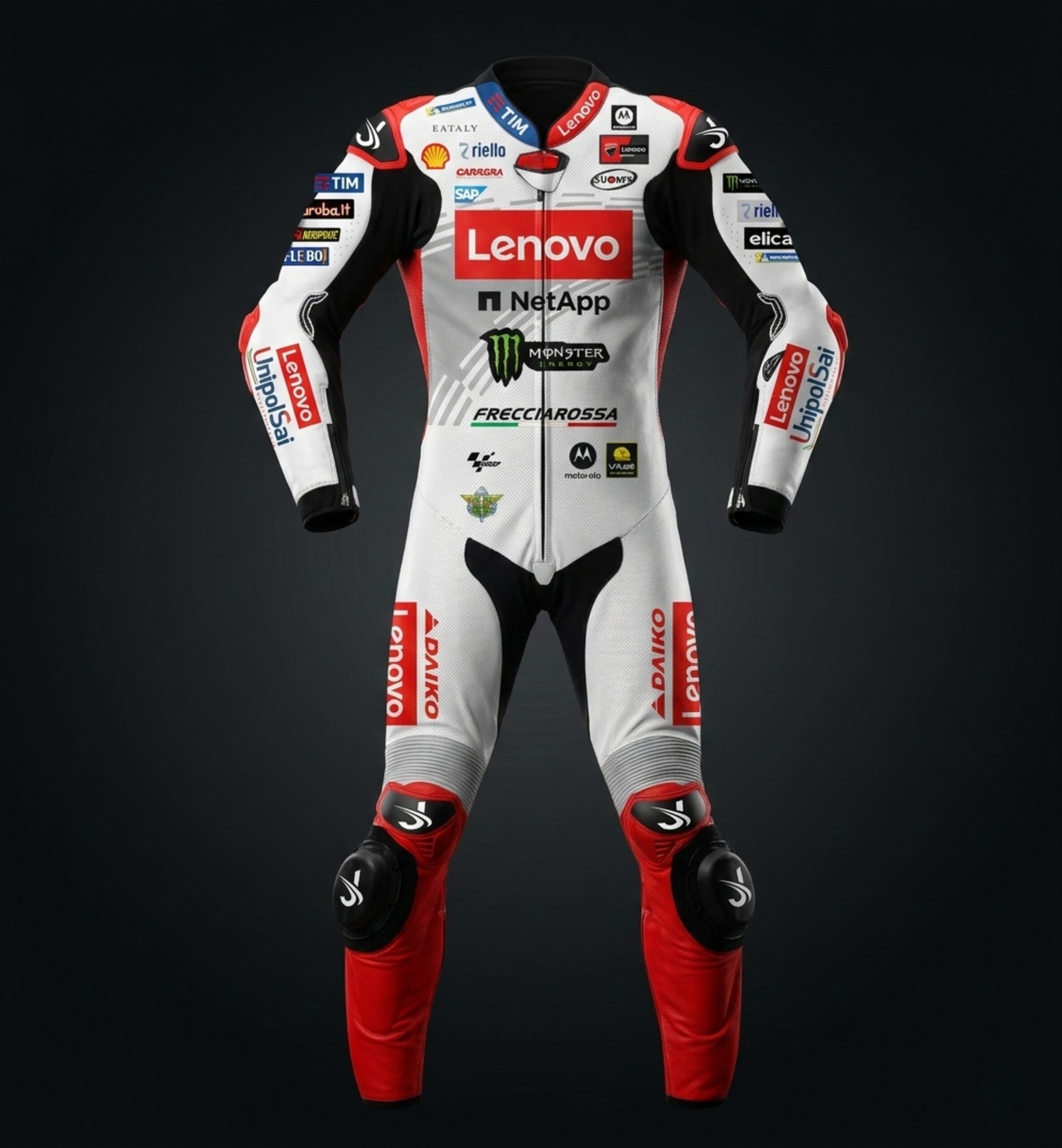Francesco Bagnaia White Biker Suit Winter Test 2024