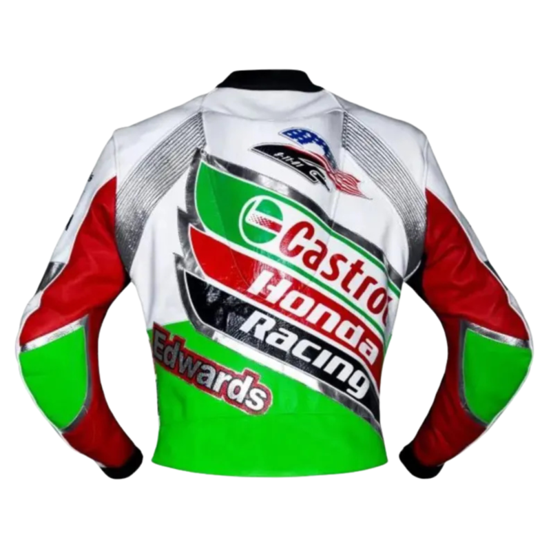 Colin Edwards 2002 Castrol WSBK Honda Leather Jacket - Image 2