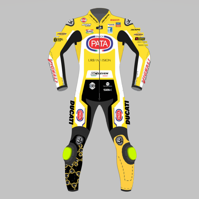 Andrea Iannone 2025 SBK Yellow Motorcycle Racing Suit